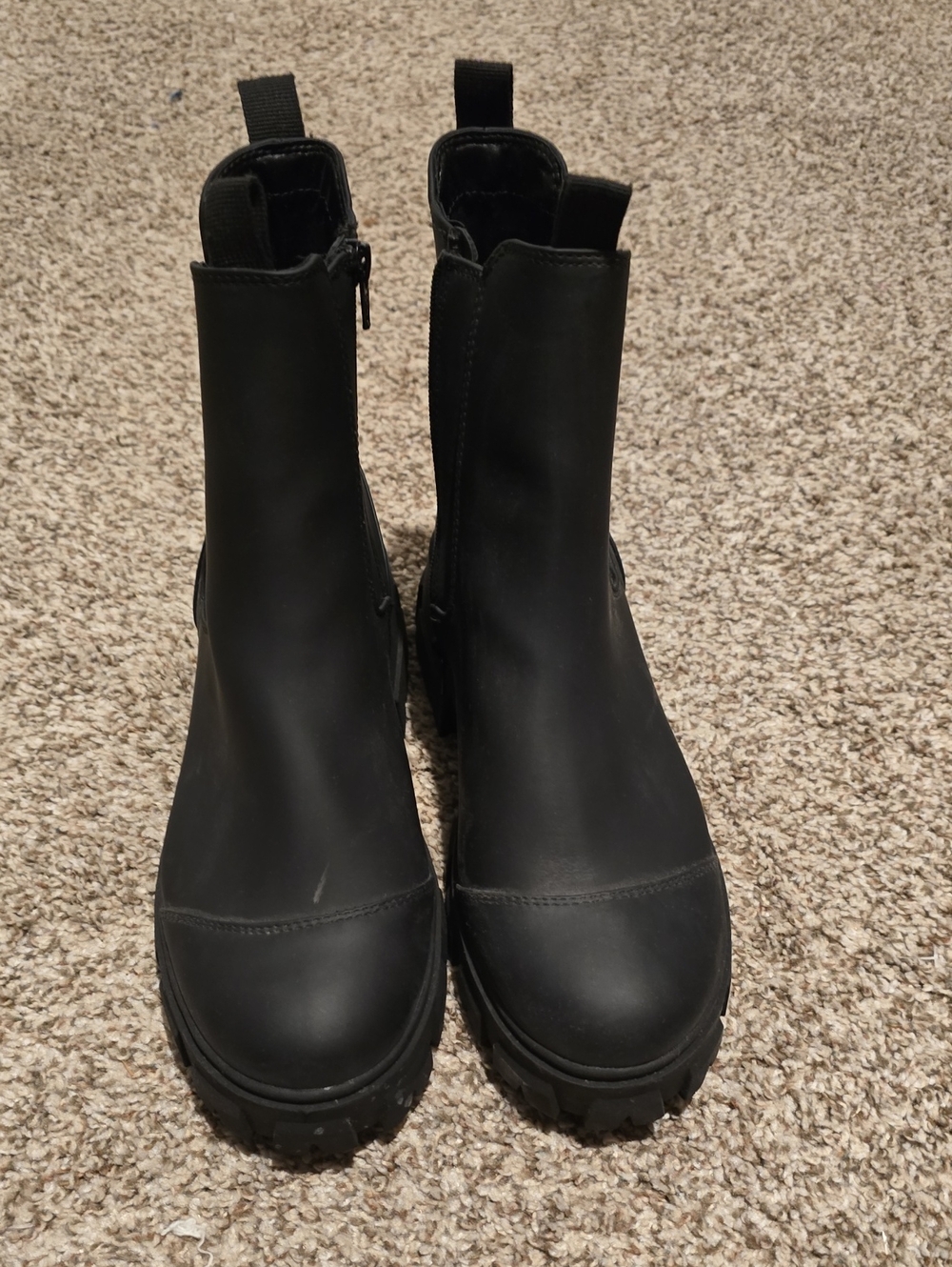 a new day Black Lug Chelsea Ankle Boots